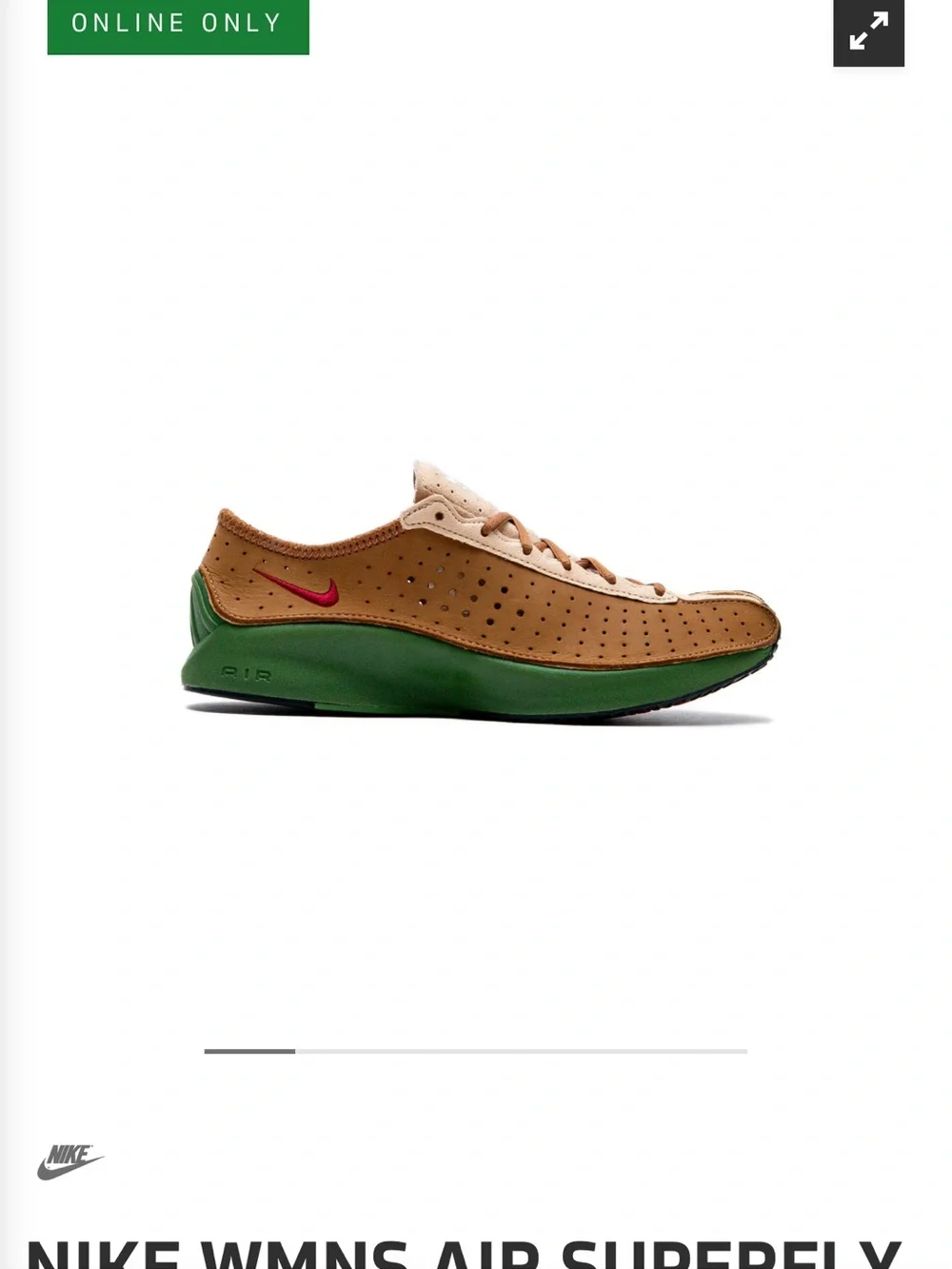 Nike Women’s air super fly Brown, Green & Red Athletic Shoe - Picture 1 of 7
